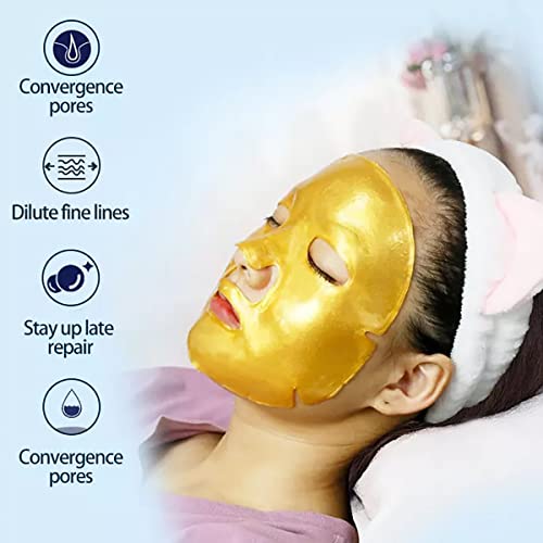 Gold Collagen Facial Masks (10-Pc) - Vegan Anti-Aging & Hydrating Skin Care