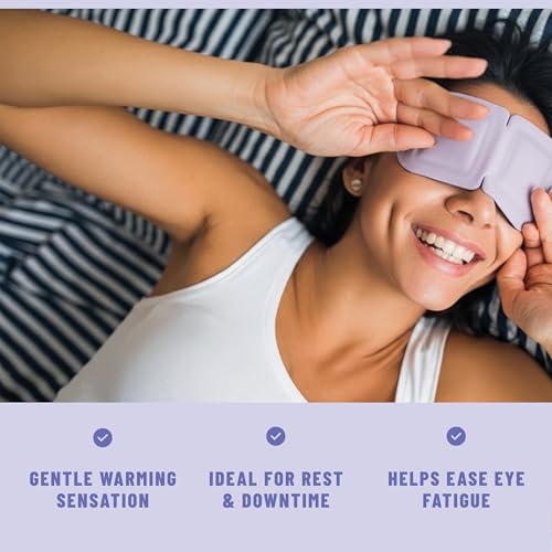 TOLEVITA Self-Heating Disposable Eye Masks - 20 Pack with Lavender, Mint, Jasmine & Chamomile Aromas, Travel & Spa Relaxation, 4 Variants