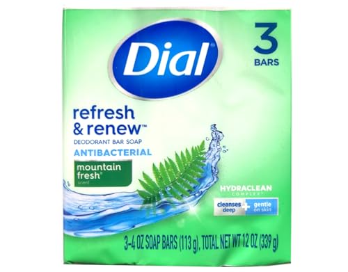 Dial Mountain Fresh Antibacterial Deodorant Bar Soap Pack of 4 - 3.4 oz Each