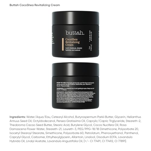 Buttah Skin CocoShea Revitalizing Face Moisturizer 2oz for Dry & Melanin-Rich Skin