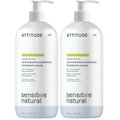 ATTITUDE Hair Conditioner for Sensitive Dry Scalp,Soothing Oat,Naturally Derived Ingredients,Dermatologically Tested,Vegan Detangler,Extra Gentle,Unscented,32 Fl Oz,(Pack of 2)
