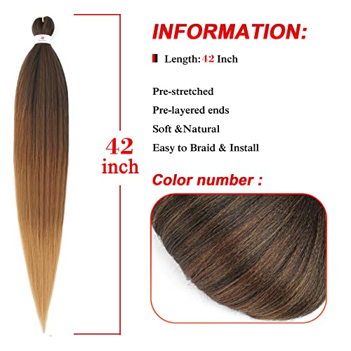 Beyond Beauty Pre-Stretched Braiding Hair 42 Inch #1B-30-27 Pack of 8