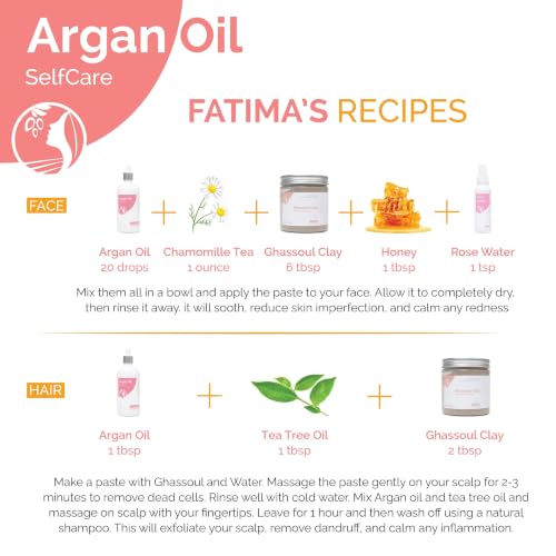 Fatima's Garden Organic Argan Oil - Pure Moisturizer for Skin & Hair, 150ml (5.1 Fl Oz) Pack of 1