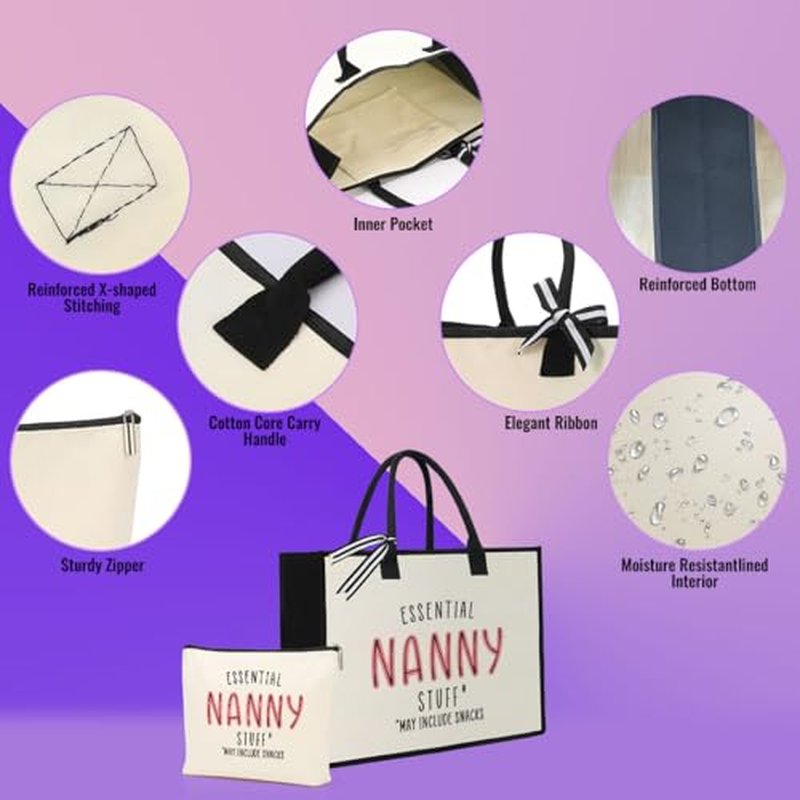 Grandma Gifts Nana Tote Bag and Makeup Bag