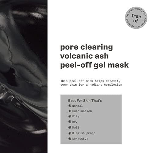 FREEMAN Pore Clearing Volcanic Ash Peel-Off Gel Facial Mask, Deep Cleansing, Removes Dirt From Pores, Not Over-Drying, Easy-to-use, For Men, 6 fl.oz./175 mL Tube