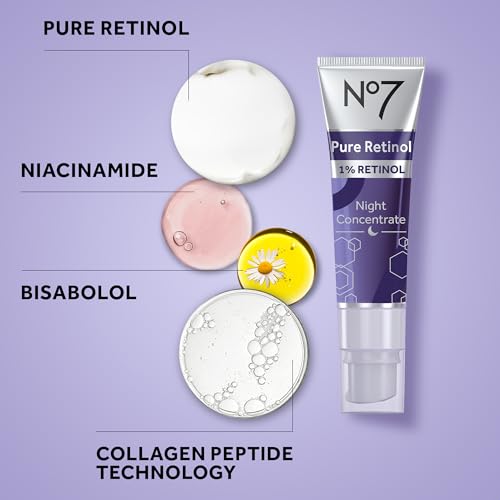 No7 Pure Retinol Night Concentrate 1% for Aging Skin - 30ml