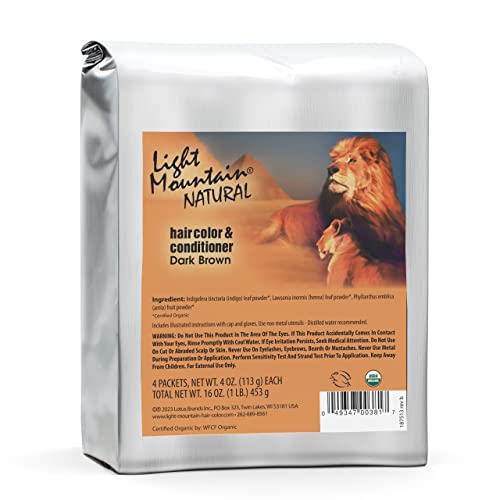 Henna Hair Color & Conditioner Set - Organic Dark Brown Natural Dye, 1 Pound