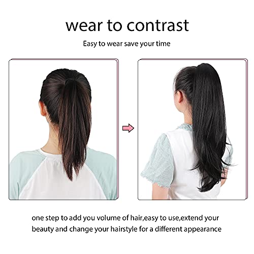 Auburn Ponytail Extensions 22 Inch Pack of 2 Claw Clip-In Hairpieces for Women