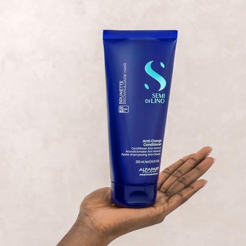 Alfaparf Milano Semi di Lino Blue Brunette Conditioner for Brassy Hair Color-Tone Neutralizer