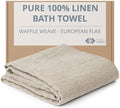 Natural Linen Bath Towel - 30x60 Inch Quick Dry Waffle Weave Hair Towel - Bath Towel / Natural Linen