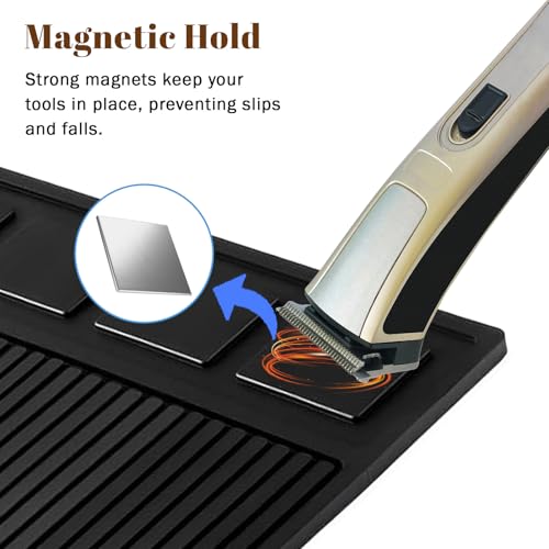 Magnetic Barber Mat for Clippers & Tools - Professional Non-Slip Organizer