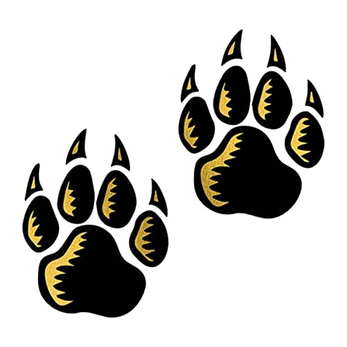 Metallic Gold & Black Wolf Paw Prints Temporary Tattoos/Pack of 48 /Great for School Spirit - Sports - Cheerleading