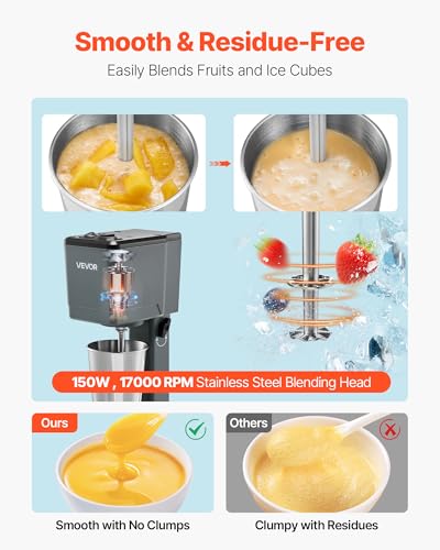 150W Milkshake Maker with Dual Speeds & Stainless Steel Cup - Home & Kitchen