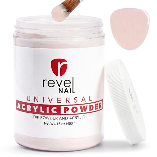Revel Nail Universal Acrylic and Dip Powder, Salon Pro Size 16 oz (453 g) Refill Jar for Overlays and Extensions, Cool Pink, Made in USA
