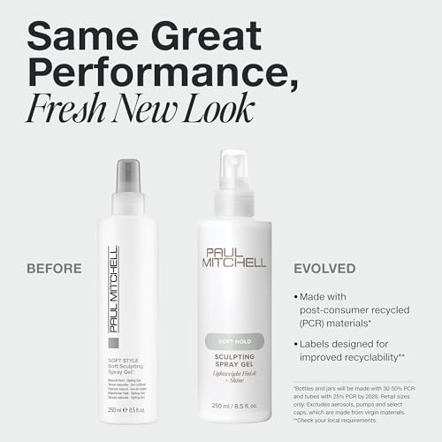 Paul Mitchell Soft Sculpting Spray Gel - Natural Hold & Soft Finish with Breezy Honey Peach & Citrus Scent - 33.8 Fl Oz - Variation: Breezy, Bright Honey Peach, Valencia Orange & Florals