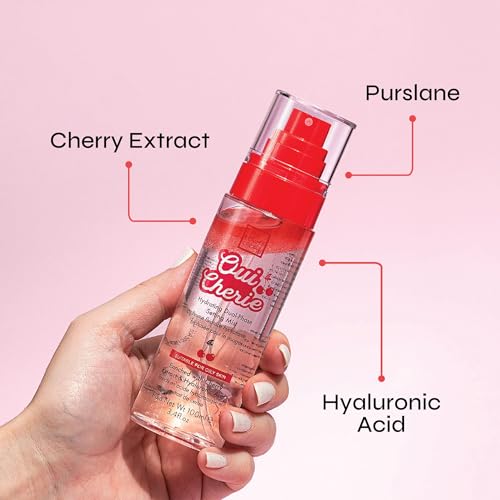 The Beauty Crop Oui Cherie Mist - Hydrating Dual-Phase Setting Spray with Cherry Extract and Hyaluronic Acid, Vegan Friendly - 100 ml