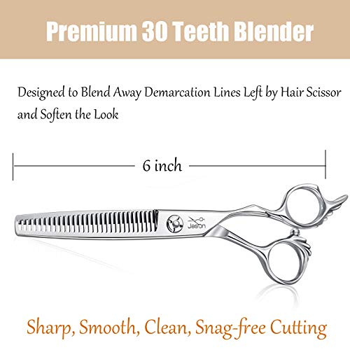 6 Inch Hair Thinning Scissors - Professional Blending Shears with 30 Teeth