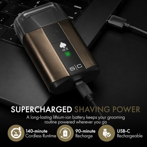 Foil Shaver with Integrated Trimmer - Cordless, USB-C Rechargeable, Close Shaving