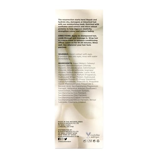 BLEACH LONDON Reincarnation Mask - Nutrient Rich, Repairs & Hydrates Dry, Damaged, Bleached or Coloured Hair, Vegan, Cruelty Free, 6.7 fl. oz.