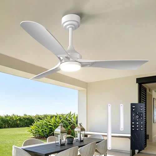 52 Inch Ceiling Fan with Lights and Remote Control - White / 3CCT Variations