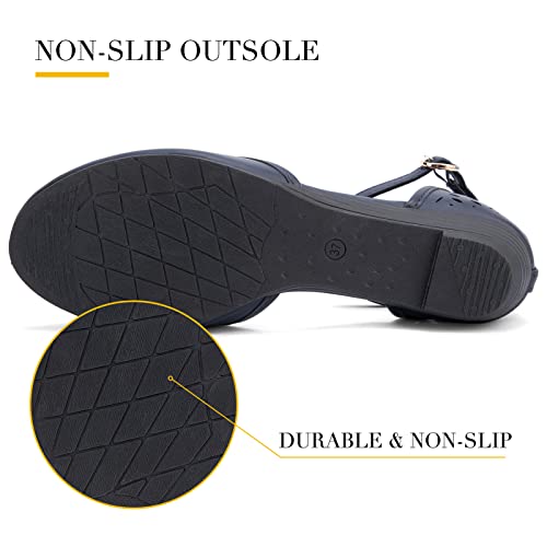 Women’s Blue Closed Toe Flat Sandals - Size 9, Comfortable Summer Footwear