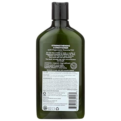 Avalon Organics Conditioner Strengthening Peppermint, 11 oz (Pack of 2)
