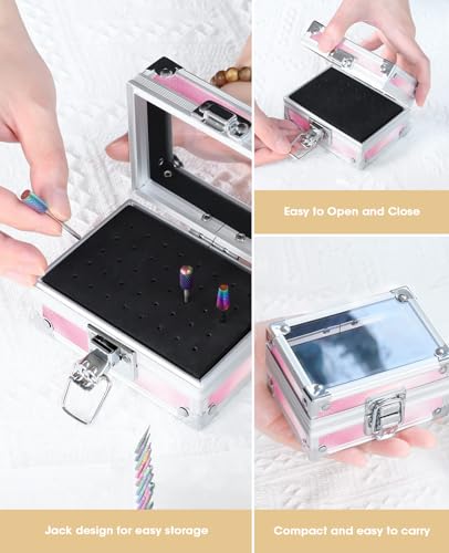 Pink Onism Nail Drill Bits Set - 30 Carbide Ceramic Quartz & 75 Sanding Bands - Pink-30PCS