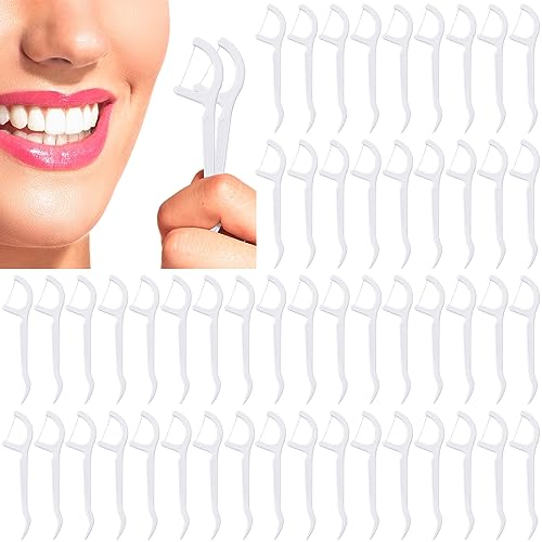 Dental Floss Picks Bulk 2000 White Unflavored Tooth Cleaners for Adults & Kids