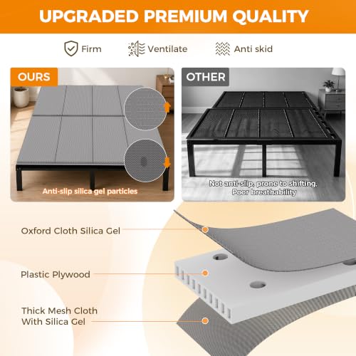 Queen Size Bunkie Board 60x80 Support for Mattress Under Bed, Gray - Heavy Duty