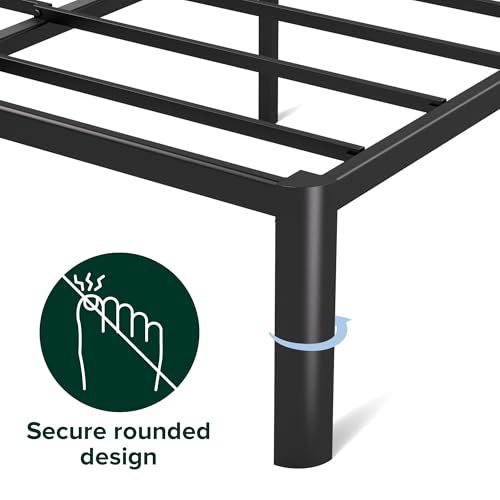 Full Metal Platform Bed Frame - 16 Inch Modern Steel Slat Support No Box Spring Black Variation of THIS listing