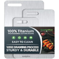 GoodArtificer Titanium Cutting Board Set of 3 - Double-Sided Non-Toxic Kitchen Boards, Silver, 16x10/13x8/10.5x6.5 inches