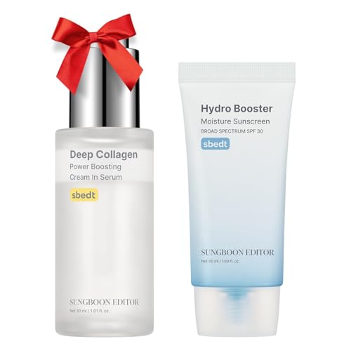 SUNGBOON EDITOR Deep Collagen Hydrating Duo: Deep Collagen Power Boosting Cream In Serum & Hydro Booster Moisture Sunscreen, Volufiline Serum, face sunscreen, Korean Skin Care
