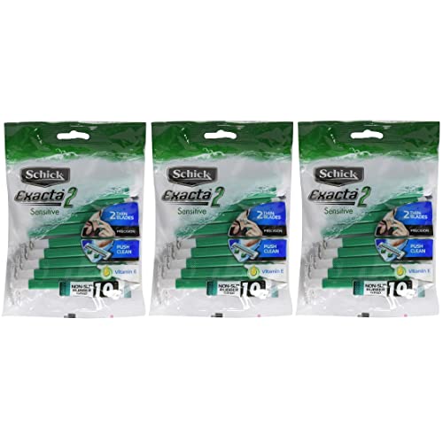 Schick Exacta2 Sensitive Disposable Razor 30p (10 Count x 3Pack)