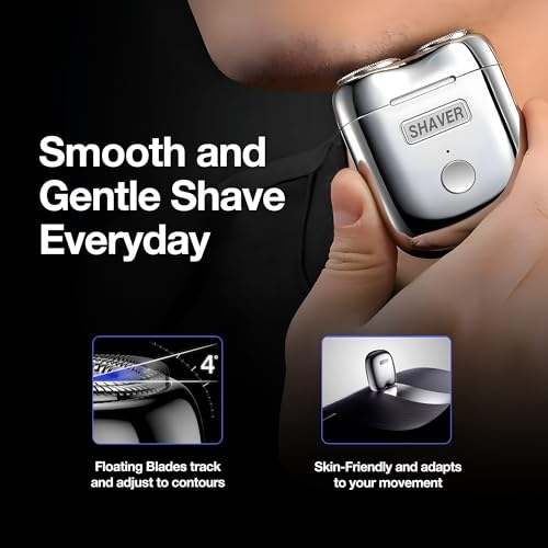 Onyx Shaver Mini Dual Head Rotary Electric Razor for Men Portable Travel Shaver USB C Rechargeable Wet or Dry Use Lightweight Pocket Size Electric Shavers for Men Two Speed Easy Clean Detachable Head