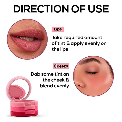 RENEE Glam Stack 3-In-1 Lip & Cheek Tint - 4.5g - 3 Shades in 1, Rich Creamy Natural Seamless Finish, Smooth & Blendable Formula - Travel Friendly, Quick & Easy to Use (Pink, 4.5 Grams)