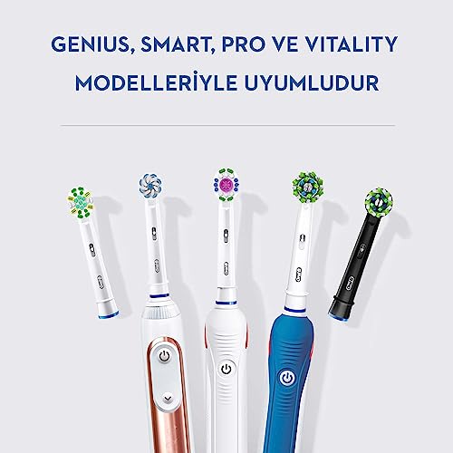 Oral-B Black CrossAction Replacement Toothbrush Heads 4 Pack - Compatible with All Oral-B Electric Brushes