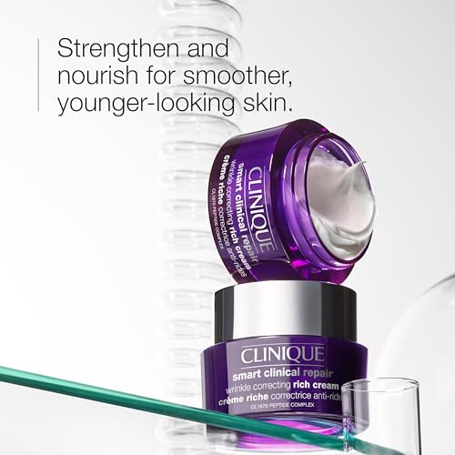 Clinique Smart Clinical Repair Wrinkle Correcting Face Cream with Peptides & Hyaluronic Acid - Hydrating Anti-Aging Moisturizer for Dry Skin, 1.7 Fl Oz