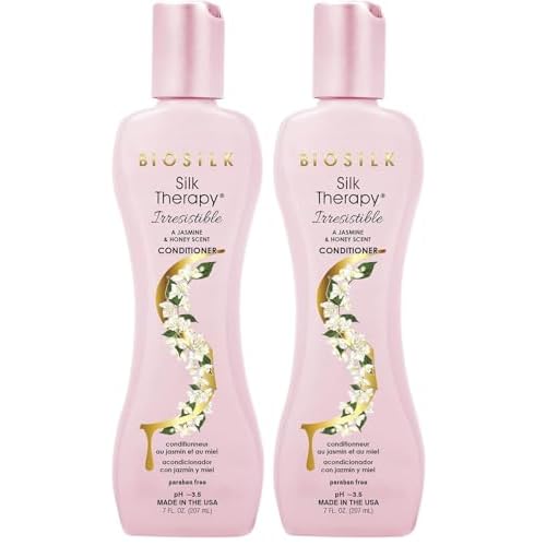 BioSilk Irresistible Collection Silk Therapy Conditioner,Moisturizes & Conditions Hair,Jasmine & Honey Scent,Sulfate,Paraben,&-Cruelty-Free,7 Oz,(Pack of 2)