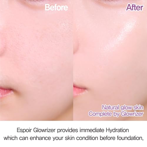 Espoir Glowrizer Hydrating Face Primer with Hyaluronic Acid & Niacinamide - Long-Lasting Makeup Base, All Skin Types, 1.35 fl oz