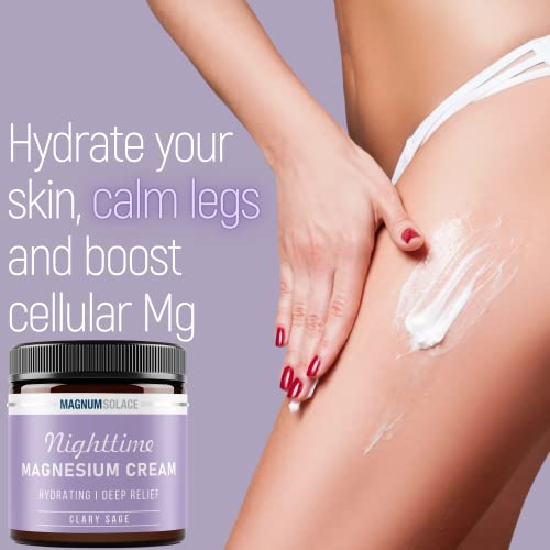 Nighttime Magnesium Cream (Clary Sage) and Stretch Mark Oil (Cocoa) - 2 Pack Bundle