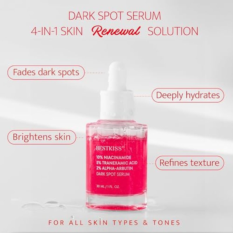 10% Niacinamide + 5% Tranexamic Acid + 2% Alpha-Arbutin Dark Spot Serum with Ceramides Hyaluronic Acid Centella Asiatica - Korean Glass Skin Vegan Paraben Fragrance Cruelty Free 1 FL OZ/30mL