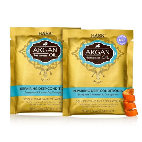 Hask Argan Oil From Morocco Repairing Deep Conditioner, Hair Treatment 1.75 oz ( Pack of 2)