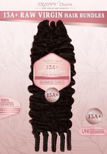 Burmese Curly Hair Bundles 20 Inch Natural Color Human Hair - Raw Virgin
