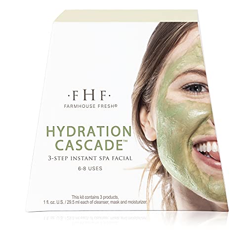 FarmHouse Fresh Hydration Cascade 3-Step Instant Spa Facial Kit, 3 Ct