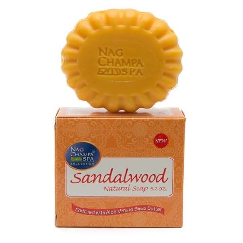 Nag Champa Soap Gift Set - 6 Bars (5.2 oz / 150gms Each) - 2 Bars of Nag Champa, Sandalwood, and Patchouli.