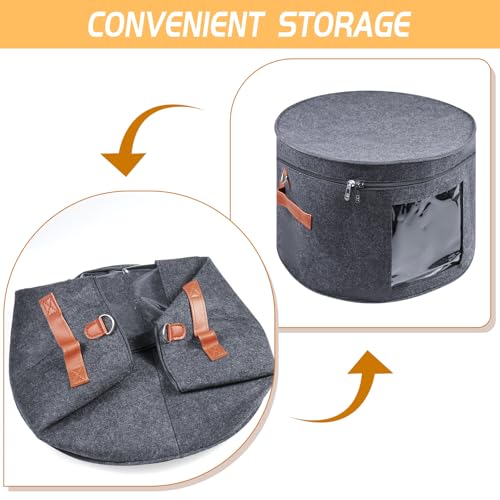 Foldable Wig Storage Box - Medium Grey Travel Case for Multiple Wigs