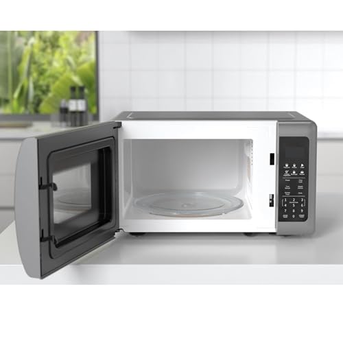 Emerson MW7601SL 0.7 Cu Ft Countertop Microwave Oven 700W Silver Mirror Finish