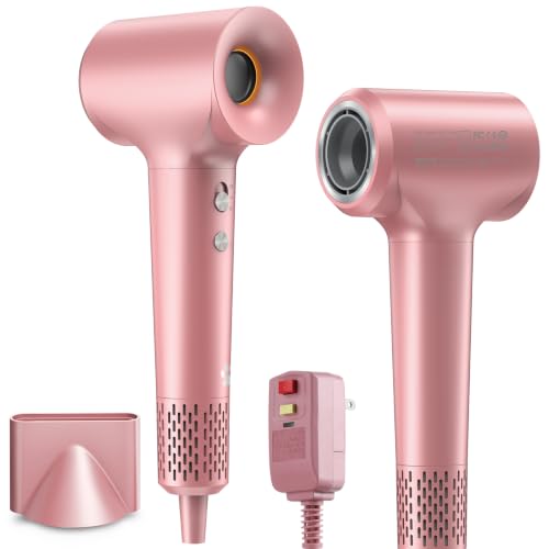 Rose Gold High-Speed Ionic Hair Dryer with Concentrator - Fast Drying & Negative Ion Technology