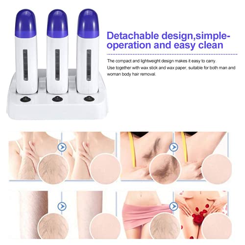 Portable Triple Depilatory Wax Warmer with Heater Base - Hair Removal