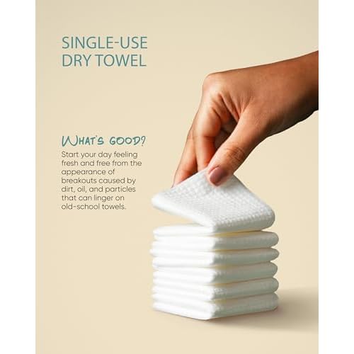 Buttah Skin Disposable Face Towels, 50 Count ? Extra Thick, Soft, Large Towels for Sensitive Skin, Travel, and Makeup Removal